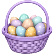 Colored eggs in a light purple bascket sticker
