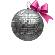 disco ball with pink bow sticker