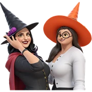 witchy girls on bicycles sticker
