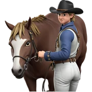 cowboy boy with horse reins sticker