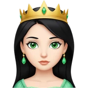 Princess with black hair and green eyes sticker