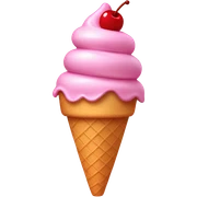 Cute pink ice cream sticker