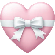 Pastel pink heart with white bow sticker
