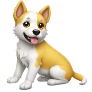 Perro amarillo y blanco sticker