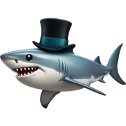 Shark with a top hat sticker