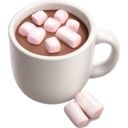 Light Pink mug of hot chocolate with marshmallows  sticker