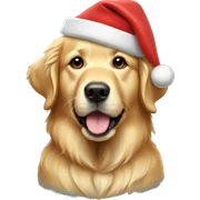 Golden Retriever with Christmas cap  sticker