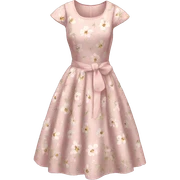pale pink Vintage flowery dress sticker