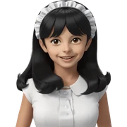 smiling maid with black hair sticker