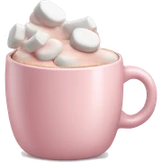 Light Pink mug of hot chocolate with marshmallows  sticker