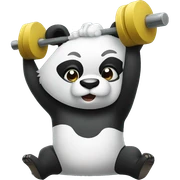 Panda lifting weights sticker