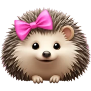 hedgehog with a pink bow sticker