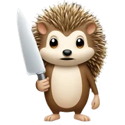 Hedgehog with a knife sticker