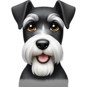 schnauzer black and white color sticker