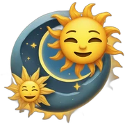 Sun and moon sticker