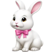 white bunny with pink bow sticker