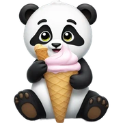 Panda eating ice cream sticker
