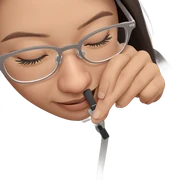 girl with glasses and closed eyes sticker