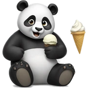 Panda eating ice cream sticker