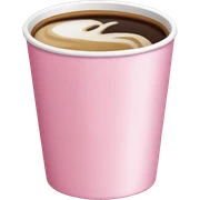 A pink coffee sticker