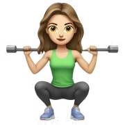 White girl brown hair doing squats sticker