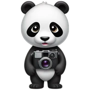 un panda con camara sticker