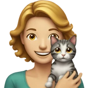 smiling lady with cat indoors sticker