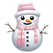 Cute white and light pink snowman sticker