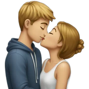 Girl kisses boy sticker