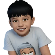 smiling boy in black shirt sticker