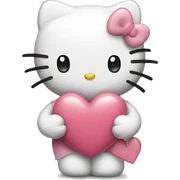 hello kitty with heart sticker