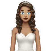 Brunette wavy hair bride with blue eyes sticker
