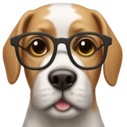dog wearing glasses sticker
