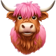 Pink highland cow sticker
