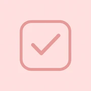 simple and clear pink task icon sticker
