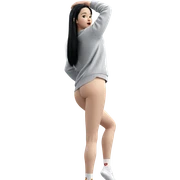 black haired girl in socks sticker