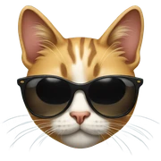 Cat with sunglasses sticker