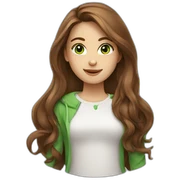 girl, with long brown hair and green eyes sticker