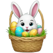 easter basket with bunny sticker
