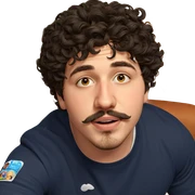 male portrait with mustache sticker