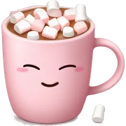 Light Pink mug of hot chocolate with marshmallows  sticker