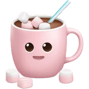 Light Pink mug of hot chocolate with marshmallows  sticker