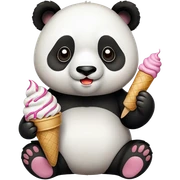 Panda eating ice cream sticker