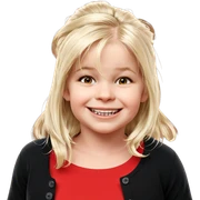 smiling girl in red shirt sticker