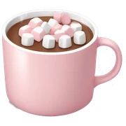 Light Pink mug of hot chocolate with marshmallows  sticker