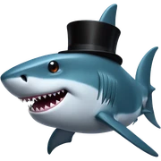 Shark with a top hat sticker