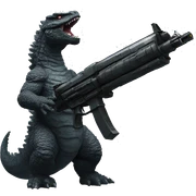 Godzilla gun sticker