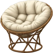 Light brown Papasan chair with cream cushion  sticker