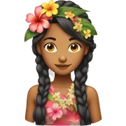 Hawaiian girl with a flower in her hair sticker