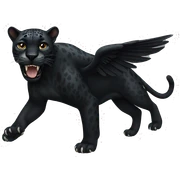 winged black jaguar sticker